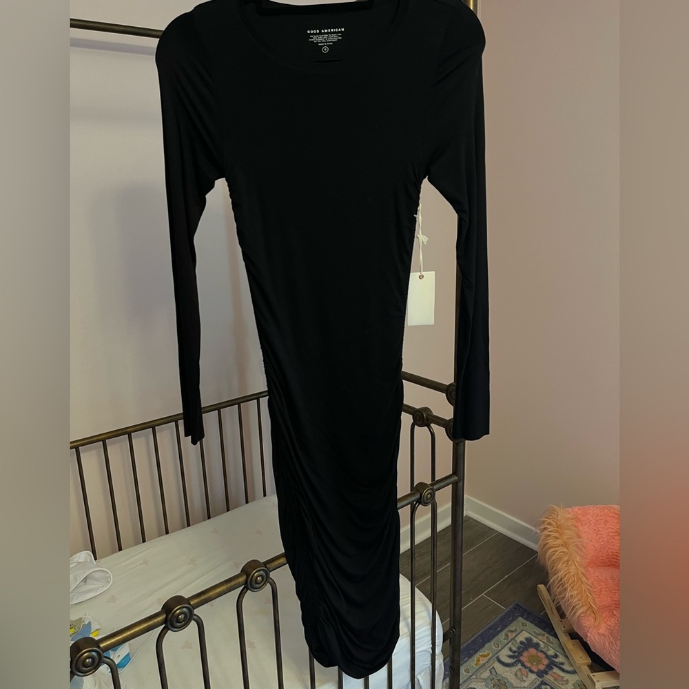GOOD AMERICAN bodycon black dress NWT
